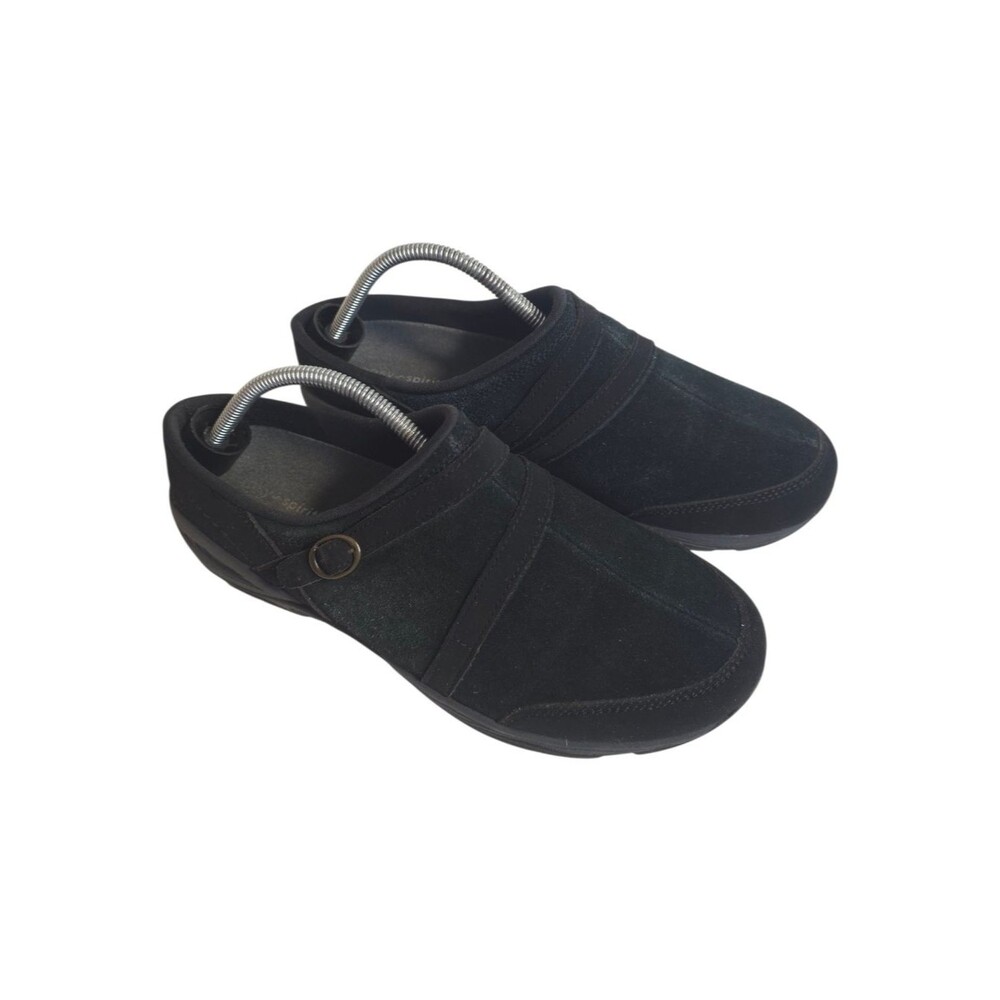 Easy Spirit Equinox Suede Mule Clogs Shoes Women Black Comfort Slip On 10W